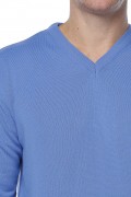 Pulover barbatesc ,Cashmere, Giovane Ricco, in anchior, cu lana merinos si casmir, Albastru deschis